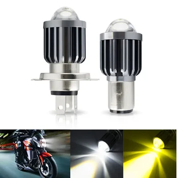 1buc CSP 10000Lm H4 LED Moto H6 BA20D P15D CONDUS Moto Motociclete Becurile Farurilor Lentile Galben Hi-Lo Lampa Motocicleta Faruri Lampa