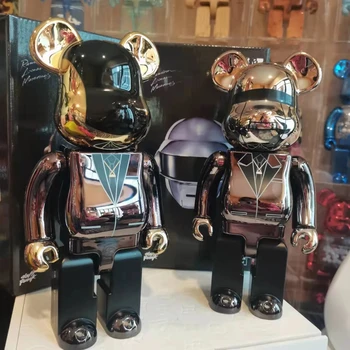 Bearbrick Daft Punk 400 1000 Comun Luminos Fața Violenței Urs 3d Bearbrick Ornament Original Sumbru Urs Statuie Model Decor
