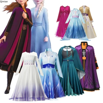 Elsa Anna 2 Fete Rochie De Printesa Carnaval De Halloween Cosplay Costum Regina Zăpadă Vestido Imbracaminte Copii De 2-12 Ani