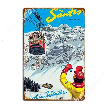 Elveția Epocă de Schi de Călătorie Poster Metal Semne Cinema Camera de zi Bar Club de Plăci de Imprimare Tin semn Postere