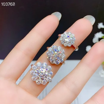 trosnituri moissanite inel de piatră prețioasă pentru femei bijuterii inel de logodna pentru nunta de argint 925 inel ziua de nastere cadou de Anul Nou