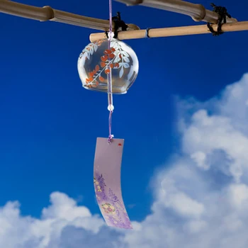1 BUC Japoneză Vânt Bell Japonia Clopoteii de Vant Sticla lucrate Manual Furin Acasă Decoruri Spa Bucătărie Decor de Birou Model flori de Cires