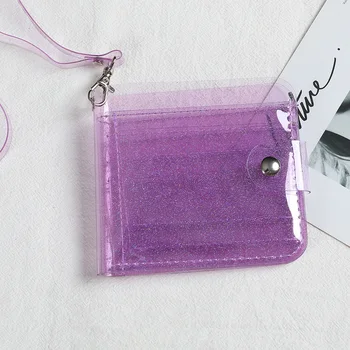 1 buc Moda Paiete Cartelei Transparent Monedă Pungă de Femei din PVC Clar Doamnelor Scurt Geanta Card Caz Portofel