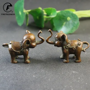 118g Bronz Elefant Drăguț Figurine Miniaturale Ornament de Birou Decoratiuni Accesorii Cupru Animal Sculptura Decor Acasă Meserii