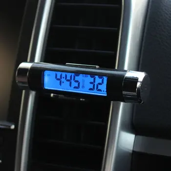 1buc Auto Digital cu Ceas si Temperatura de Afișare Ceas Electronic cu Termometru Auto-Ceas Electronic cu LED Backlight Display Digital