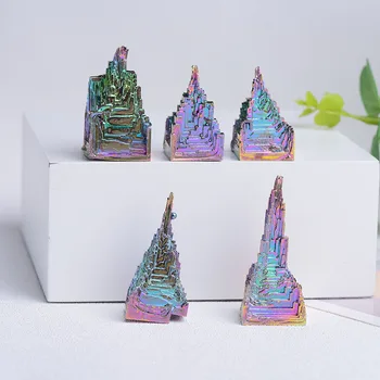 1bucată Naturale Bismut Metalic Turn Minerale Piramida Gem de Meditație Reiki de Vindecare de Energie Casa de Piatra Decor Original Cristal Mineral