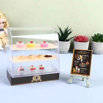 1Set 1:12 Păpuși Mini Tort de Afișare Cabinet Panou Model de Suport Pentru Papusa Casa de Locuit Scena Decor Copii Pretinde Juca Jucării
