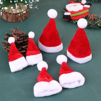 2 buc de Crăciun Moș Crăciun Pălărie Mini Pălărie de Crăciun pentru Copii Cadou de Crăciun de Decorare 1/12 Scară Papusi Accesorii Decor Acasă