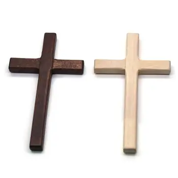 2 buc Manual de Cruci de Lemn Crucifix Isus Hristos Ornamente Religioase Pandantiv