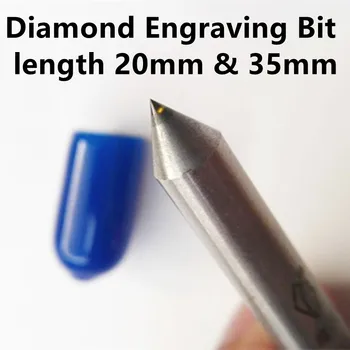 2 buc Mini Diamond Gravură Puțin 20mm Sculptură Pen Punct de Unelte de Frezat Cnc de Tăiere de 90 de grade Circuitul Metal, Piatră