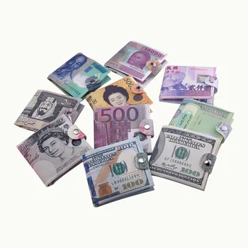 2018 noi Bani de hârtie Clip bărbați panza dolar euro pe Portofele subțire thin mini-poseta de 2 ori student desene animate cadou ieftin de monede sac