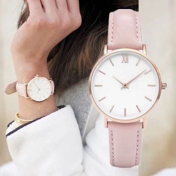 2019 Noua Moda Simplu femei ceasuri casual din piele doamnelor Cuarț ceas femeie ceasuri Vrouwen Zegarek Damski watchwatch