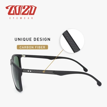 2020 Dreptunghiulară Ultra-usor din Fibra de Carbon Bărbați ochelari de Soare Lentile Polarizate de Conducere Ochelari de Soare Sport Femei UV400