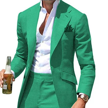 2022 cel mai nou Design Mens Cina Costum de Mire, Smokinguri Cavalerii de onoare Costume de Nunta Sacou pentru bărbați la Modă Verde (sacou +Pantaloni) terno