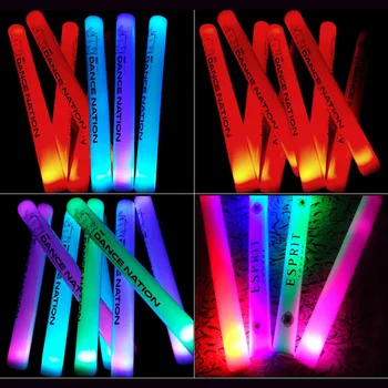 30 buc LED-uri RGB Bastoane Strălucire de Iluminat Spuma Stick Colorat Intermitent Pentru Petrecerea de Nunta de Decorare Concert de Ziua Logo-ul Personalizat
