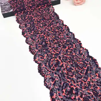 3M/lot Lățime 6 5/8 17cm PinkLeopard Elastic Stretch Lace Trim Pentru Accesorii de Îmbrăcăminte Rochie de Cusut Aplicatiile Costum de Dantela Tesatura