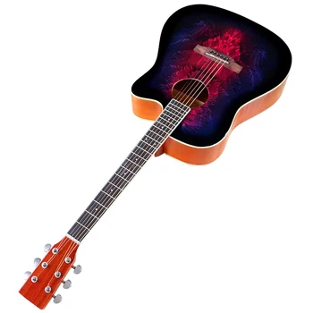 41 Inch Cutway Design Chitara Acustica Cu 6 Corzi Laminat Lemn De Molid Top High Glossy Basswood Body Folk Guitarra