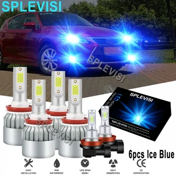 6PCS Gheață Albastru LED-uri Auto cu Faruri de Ceata Becuri Hi Low Beam 8000K Potrivire Pentru Lexus CT200h 2011-2017 Chevrolet Camaro 2014 2015-2015