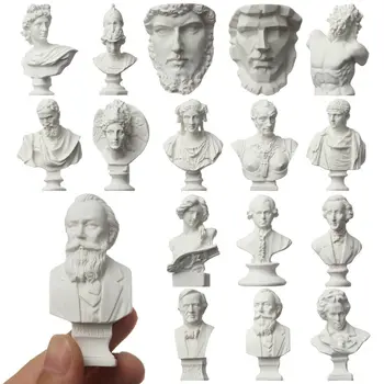 7CM Mini Celebritati Ipsos Statuie de Gips Bust Portrete Mitologia greacă Sculptura, Desen Practică Desktop Acasă Ornament