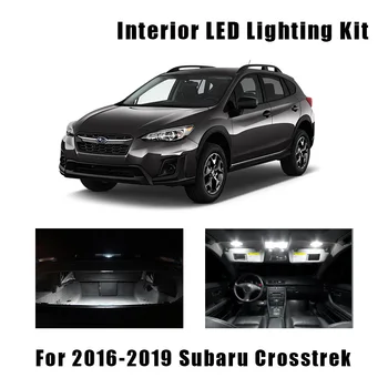 8pcs Alb Masina Becuri cu LED-uri de Interior Hartă Dom Kit de Lumina Pentru a se Potrivi 2016 2017 2018 2019 Subaru Crosstrek Portbagaj Cargo Lampa plăcuței de Înmatriculare