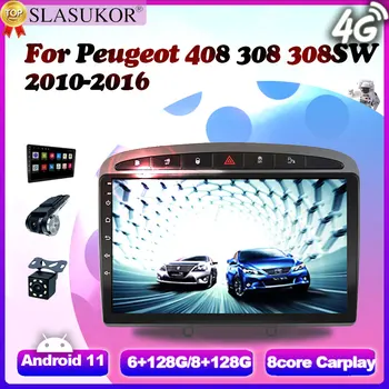 9 Inch Android 11 Multimedia Player Pentru Peugeot 408 308 308SW 2010 2011-2016 Fan Carplay Radio prin Cablu GPS Keine Android auto WIFI