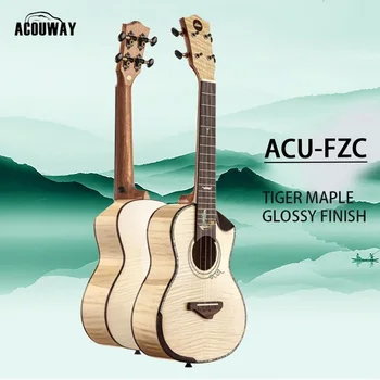 ACOUWAY 24 Inch ukulele Concert ukelele Secțiune de corp 2A Canada Tigru Cereale Maple top finisaj lucios Japonia Cutie string