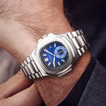 Afaceri de Top Mens Ceasuri de Moda Complet din Oțel Inoxidabil Cuarț Ceas Sport rezistent la apa, Data Calendar AAA Ceasuri relógio masculino