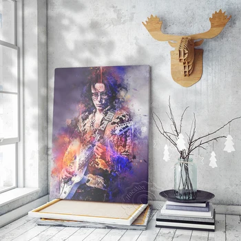 America De Rock Celebru Chitarist Steve Vai Acuarelă Poster, De Modă Veche Muzician Printuri De Arta, Fanii Colectarea Cameră Decor Acasă