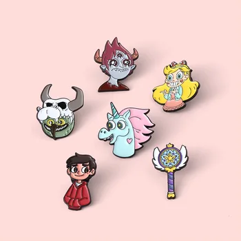 Anime Regele Demon Baghetă Magică Email Ace Insigna Băiat și Fată Broșe Desene animate Pin Rever Bijuterii Cadou pentru Fanii Prieteni en-Gros