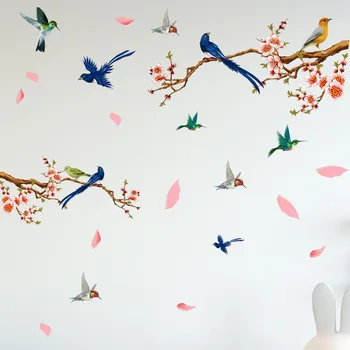 Autocolante De Perete Copac Păsări Acasă Decorare Camera Poster Dormitor Adeziv Tapet De Perete Mobilier Ușa Casei Decor Interior