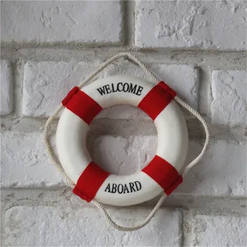 Bine ați venit la Bordul Nautice Viața Colac de salvare Inel Barca Agățat de Perete în Stil Mediteranean, Decor Acasă 14cm/5.51