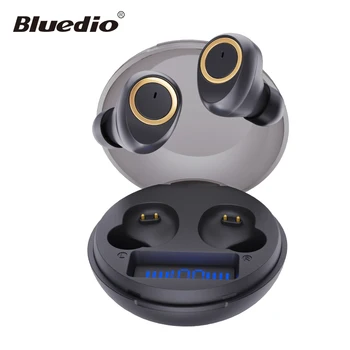 Bluedio D3 căști fără fir portabile tws pavilioane de control tactil bluetooth 5.1 în ureche căști cu caz de încărcare a bateriei de afișare
