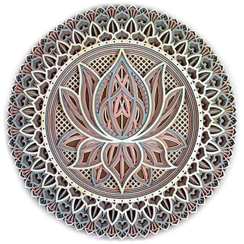 Boho Metal Floare De Lotus Mandala Arta De Perete Decor Din Fier Forjat Agățat Sculptura