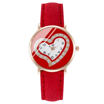 Brand De Lux Pentru Femei Ceasuri Red Dragoste Inima Cadran De Moda Casual, Feminin Ceas Numeral Simplu Ceas Reloj Mujer