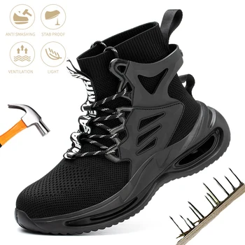 Bărbați Mare Sus Pantofi de protecție Indestructibil bombeu metalic Anti-sparge Puncție-Dovada Cizme de Lucru Respirabil Constructii Adidași