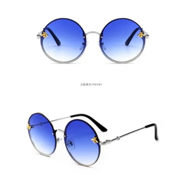 Bărbați și femei ochelari de soare noi de Metal de culoare de moda oglinda Rotund ocean lentile de ochelari de Lux ochelari de soare patrati
