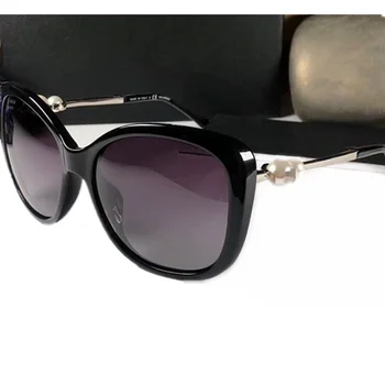 Calitate Clasică 339 Charlot HD Polarizate Sunglasses55-18-14Graceful Femei UV400 Scândură Ochelari de Perle Decorate Metal Templu