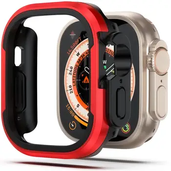 Carcasa de Metal Pentru Apple Watch Ultra 49mm Accesorii Protector TPU Spoiler Temperat iwatch seria 8 7 6 se 45mm 41mm 44mm 40mm acoperi