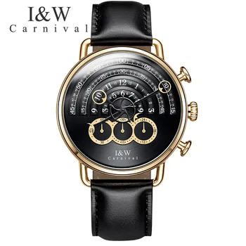 Carnaval IW pista dial design Unic brand de lux ceasuri barbati cronograf ceas opri bărbați ceasuri impermeabil relogio reloj hombre