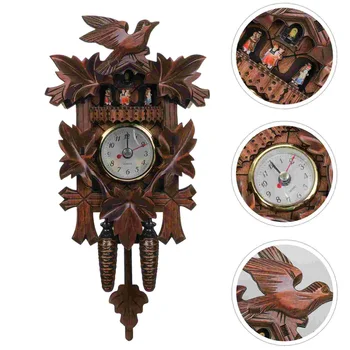 Ceas De Perete Din Lemn Coo Epocă Ornament Agățat Cuc Din Lemn Bird Pendul Decor Retrodecorative Kuku Crăciun Acasă