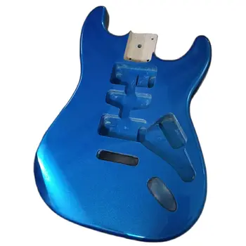 Cel mai bun DIY din Lemn de Plop Fender Strat Finit Stil ST Chitara Electrica Corp Neterminate Nou Albastru Metalic Guitarra Kituri Construirea Parte