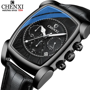 CHENXI Nou Brand de Top Ceas de Lux Bărbați Cuarț Impermeabil Sport Cronograf Ceas de Afaceri de sex Masculin Data Calendaristică din Piele Ceas