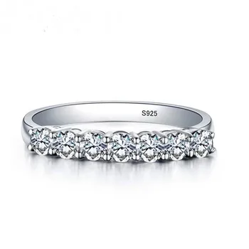Choucong Simplu Moda Bijuterii Dulce Drăguț Real Argint 925 Jumătate de Inel Eternitate 5A Zircon CZ Diamant Inel Cadou