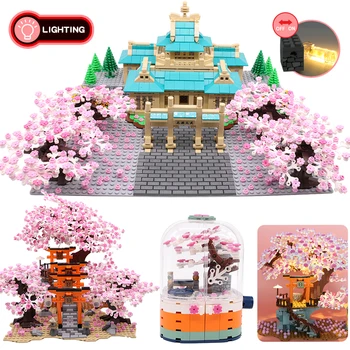 City Mini Strada Blocuri Japoneză Fushimi Inari Shrine Sakura Model Classic MOC Copii Jucarii Copii Cadou