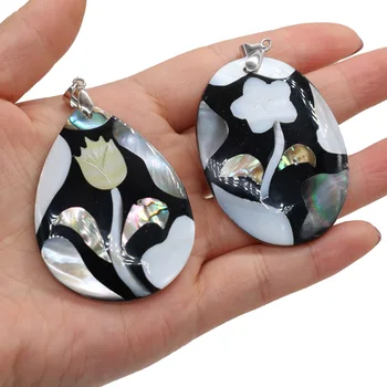 Coajă naturale Pandantive în formă de Picătură Sidef Abalone Shell farmecul Rafinat Pentru a face bijuterii DIY Colier accesorii