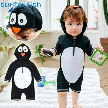 Copii Baieti Fete Costume de baie 2022 Pinguine Panda Copii Drăguț Costume de baie costum de scufundări pentru copii de protecție Solară Surfing Beach Wear