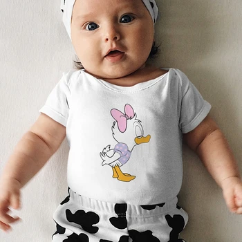 Copil Romper Disney Donald Duck Maneci Scurte Copilul Costume de Epocă Tee Top Baby Girl Boy Salopeta 0-24M