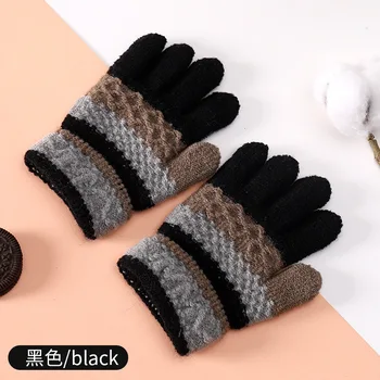 Copilul mănuși de toamnă și de iarnă gradinita de copii drăguț cu dungi deget cald tricotate pentru copii mănuși