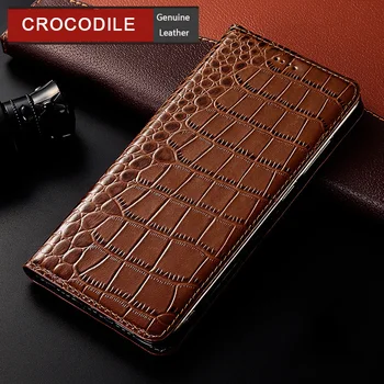 Crocodil Veritabil Caz de Piele Pentru Huawei Mate 9 10 20 20 30 40 Pro Lite Plus de Lux Magnetic Flip Cover