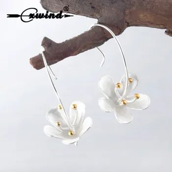 Cxwind Minunat Petel Flori Legăna Cercei Picătură Flori de Lotus Cercei Lungi pentru Femei Declarație Geometrice Pendientes Bijuterii